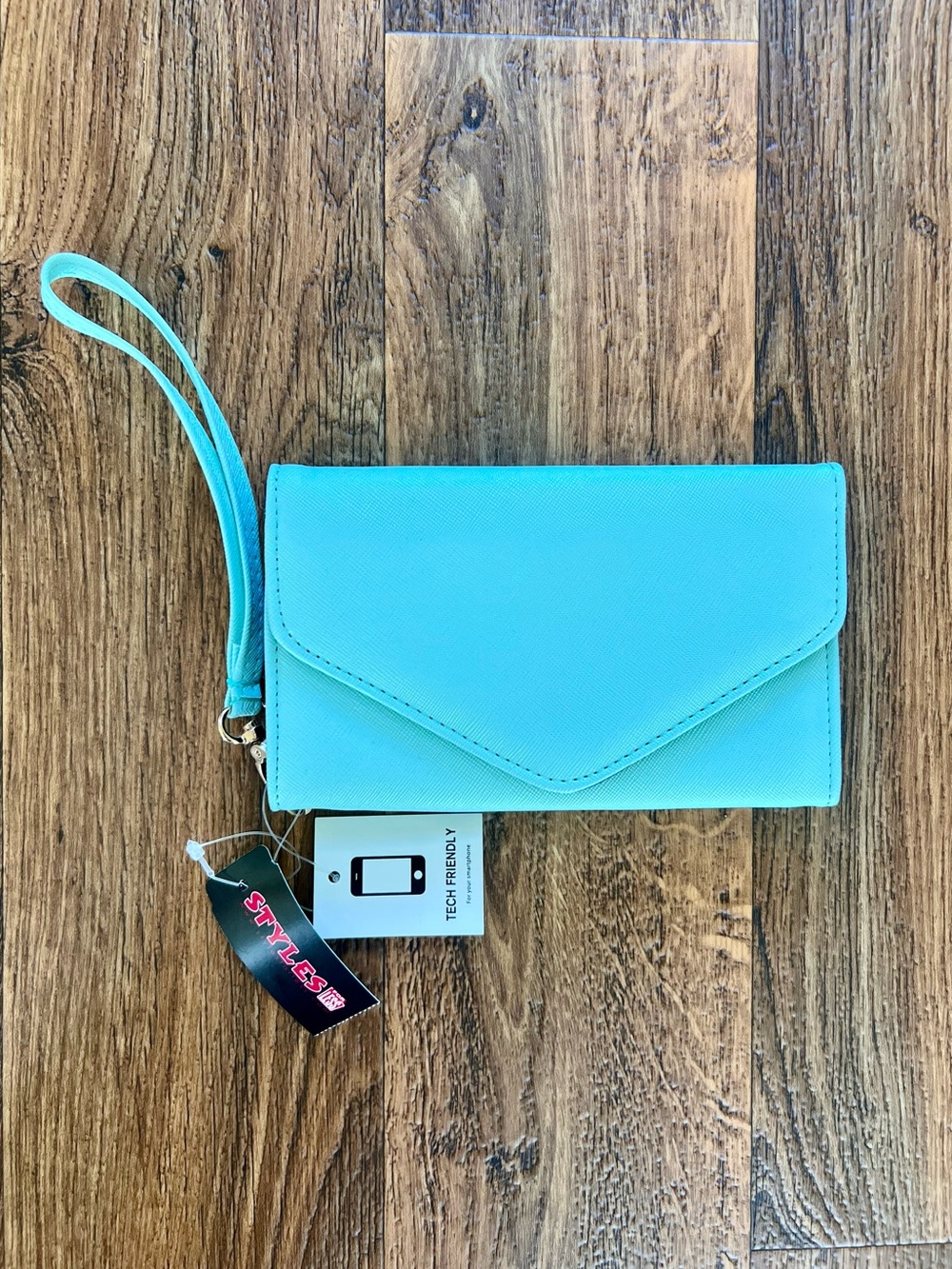 Aqua Teal Women’s Envelope Wristlet Clutch Wallet
